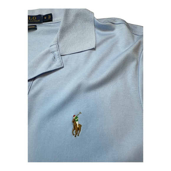 Polo Ralph Lauren Pima Soft Touch BLUE MULTI-COLORED PONY Polo  Size Small - Picture 8 of 9